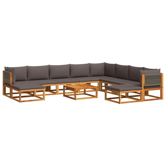 Set canapele de grădină cu 11 piese și perne din lemn de acacia și frânghie WALTI