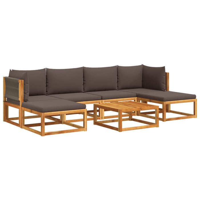 Set canapele de grădină cu 7 piese, perne, lemn de salcâm și frânghie WALTI