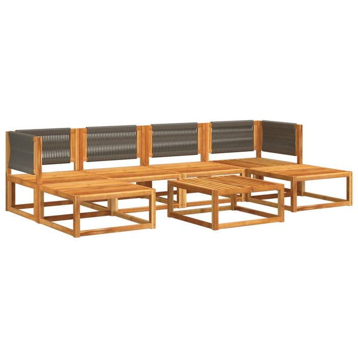 Set canapele de grădină cu 7 piese, perne, lemn de salcâm și frânghie WALTI