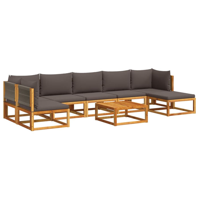 Set canapele de grădină cu 8 piese, lemn de acacia și frânghie WALTI