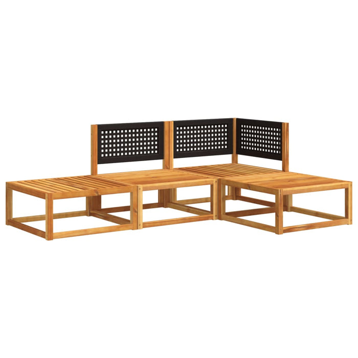 Set canapele de grădină cu 4 piese și perne, lemn de salcâm și ratan WALTI