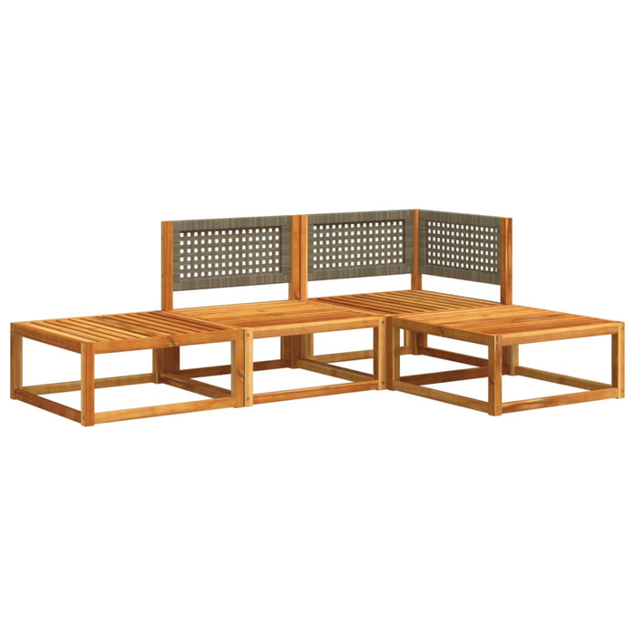 Set canapele de grădină cu 4 piese și perne, lemn de salcâm și ratan WALTI