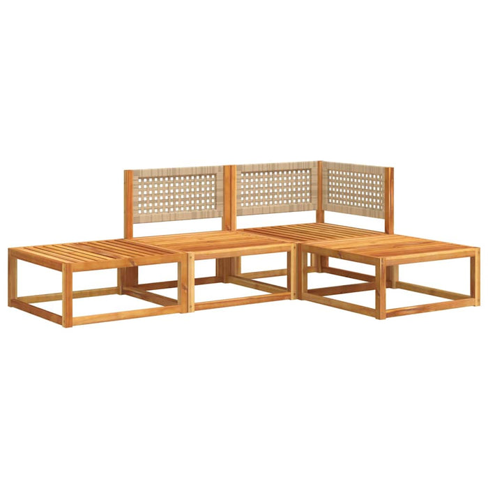 Set canapele de grădină cu 4 piese și perne, lemn de salcâm și ratan WALTI