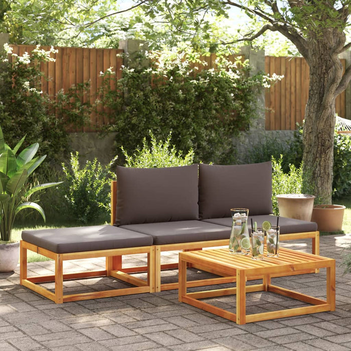Taburet de grădină cu pernă, 65x65x29 cm, lemn masiv acacia - WALTI WALTI