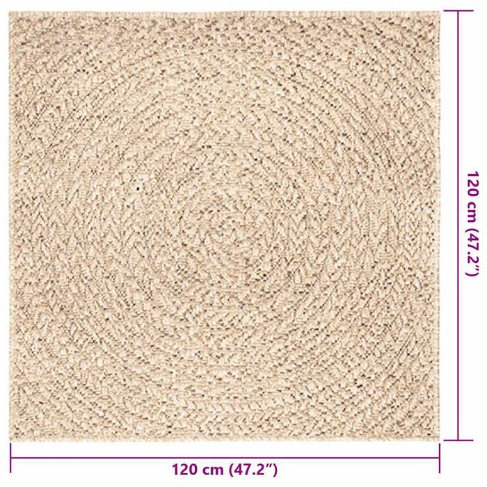Covor ZIZUR aspect iută, 120x120cm, pentru interior și exterior - WALTI WALTI