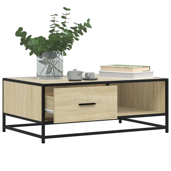 Măsuță cafea stejar sonoma 90x57x35 cm lemn prelucrat și metal - WALTI WALTI
