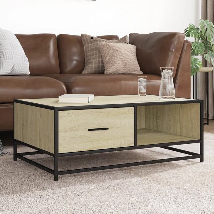 Măsuță cafea stejar sonoma 90x57x35 cm lemn prelucrat și metal - WALTI WALTI