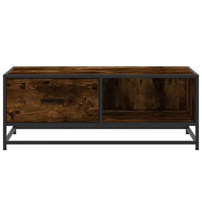 Măsuță de cafea stejar fumuriu 90x57x35cm lemn prelucrat/metal - WALTI WALTI