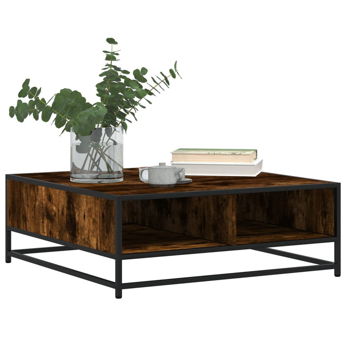 Măsuță de cafea stejar fumuriu 80x80x30 cm lemn prelucrat/metal - WALTI WALTI