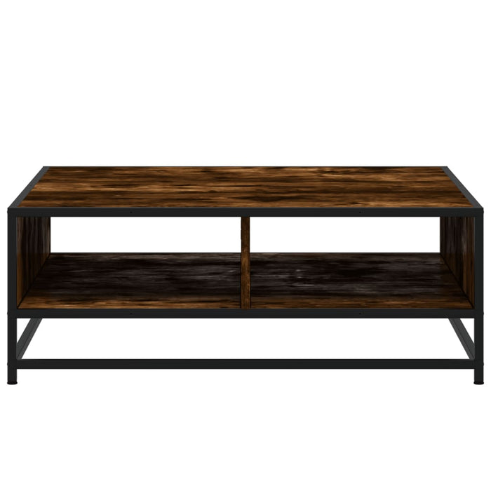 Măsuță de cafea stejar fumuriu 80x80x30 cm lemn prelucrat/metal - WALTI WALTI