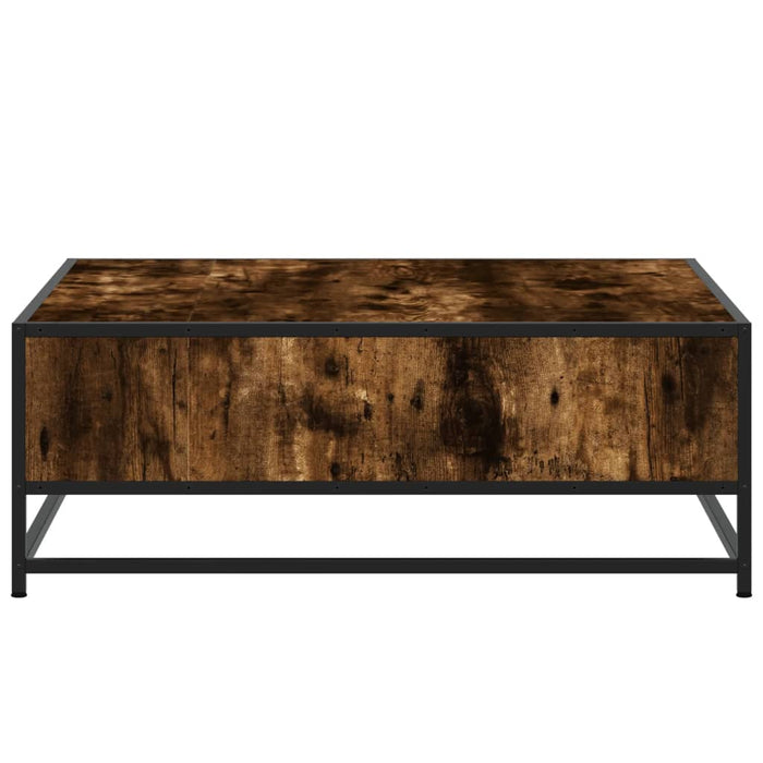 Măsuță de cafea stejar fumuriu 80x80x30 cm lemn prelucrat/metal - WALTI WALTI