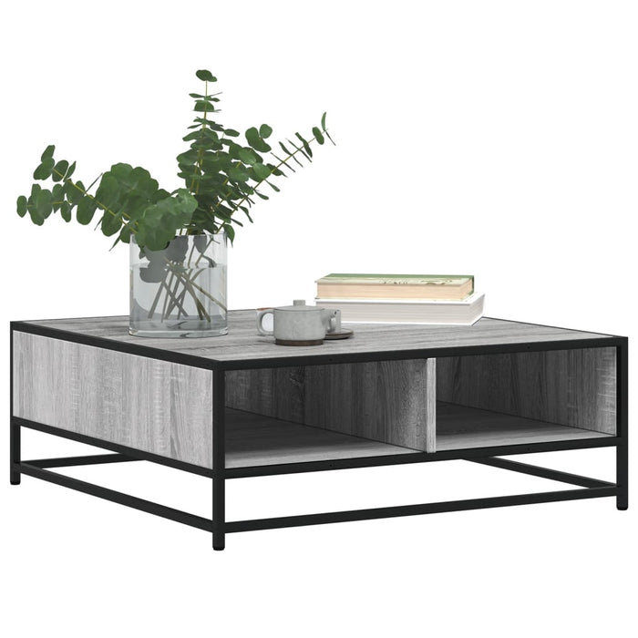 Măsuță de cafea gri sonoma 80x80x30 cm lemn prelucrat și metal - WALTI WALTI