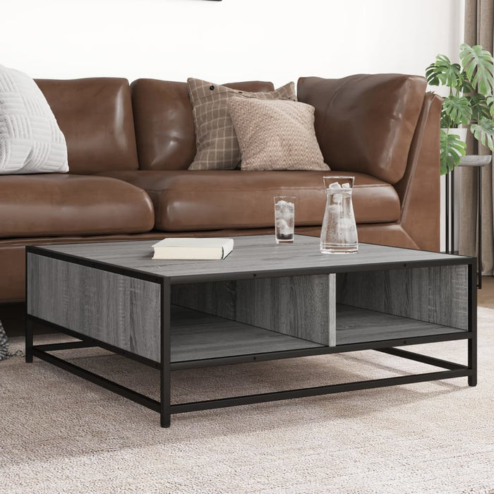 Măsuță de cafea gri sonoma 80x80x30 cm lemn prelucrat și metal - WALTI WALTI