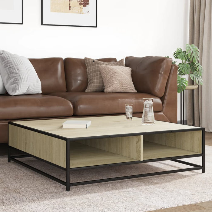 Măsuță cafea stejar sonoma 100x100x30 cm lemn prelucrat/metal - WALTI WALTI