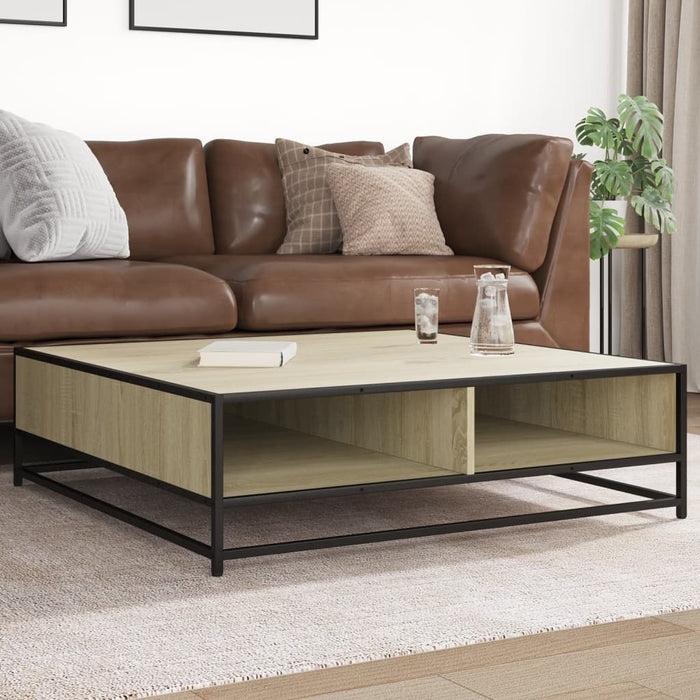 Măsuță cafea stejar sonoma 100x100x30 cm lemn prelucrat/metal - WALTI WALTI