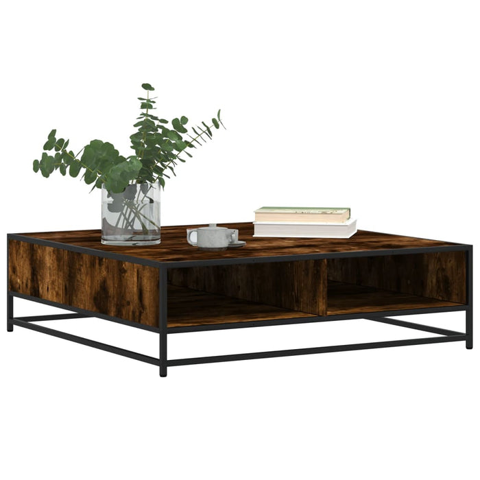 Măsuță cafea stejar fumuriu 100x100x30 cm lemn prelucrat/metal - WALTI WALTI