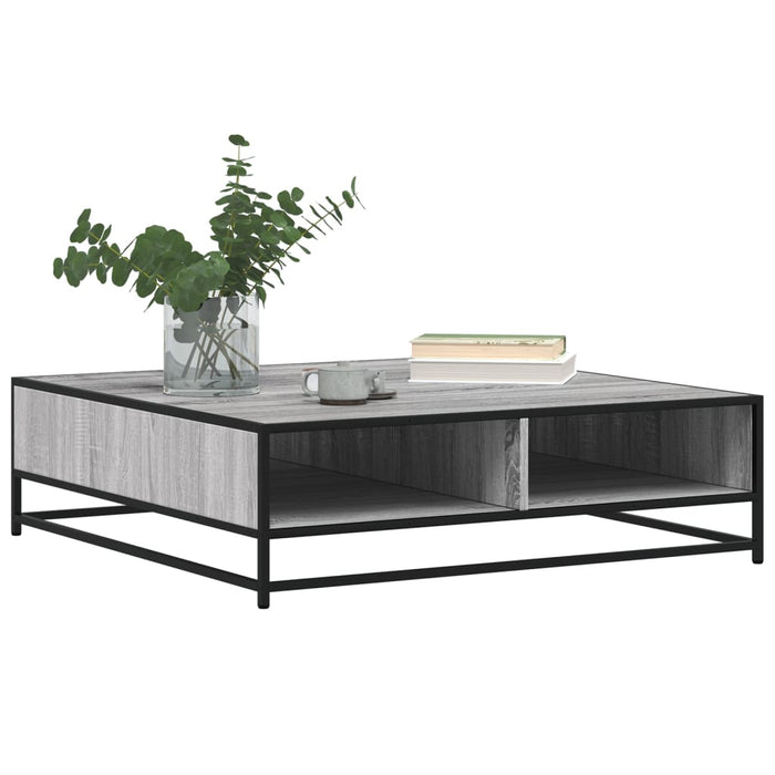 Măsuță de cafea gri sonoma, 100x100x30 cm, lemn prelucrat/metal - WALTI WALTI