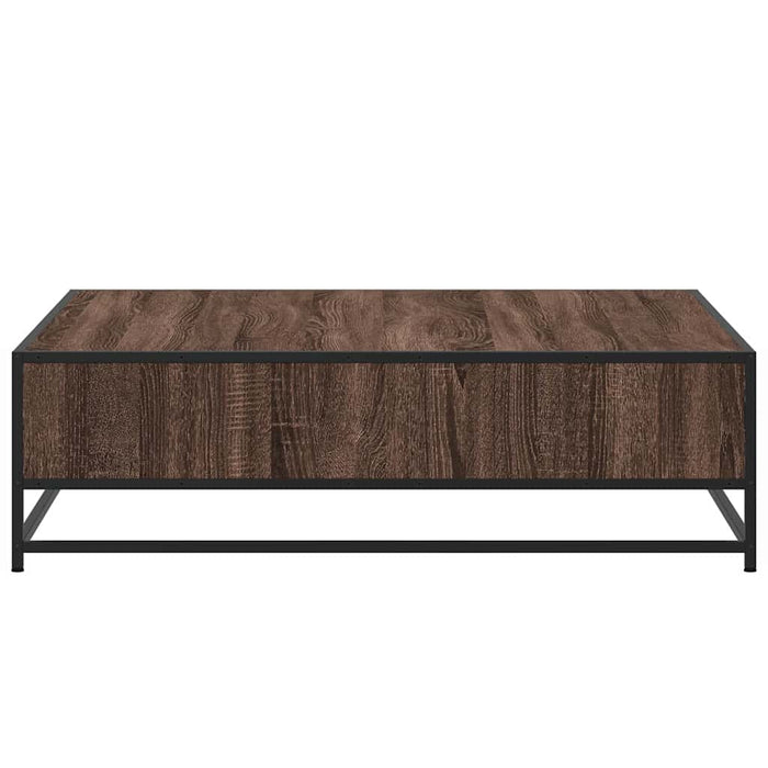 Măsuță cafea, stejar maro, 100x100x30 cm, lemn prelucrat/metal - WALTI WALTI