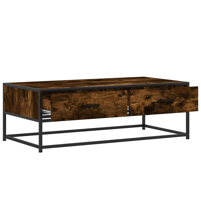 Măsuță de cafea stejar fumuriu 100x50x35cm lemn prelucrat/metal - WALTI WALTI