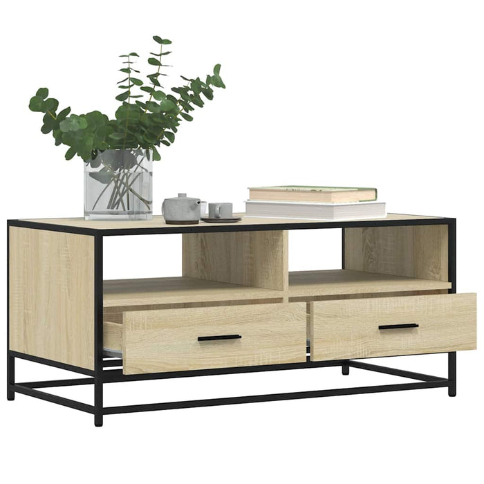 Măsuță cafea stejar sonoma 100x50x45 cm lemn prelucrat și metal - WALTI WALTI