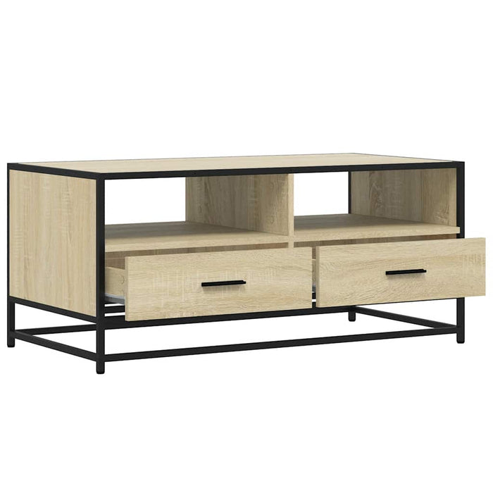 Măsuță cafea stejar sonoma 100x50x45 cm lemn prelucrat și metal - WALTI WALTI