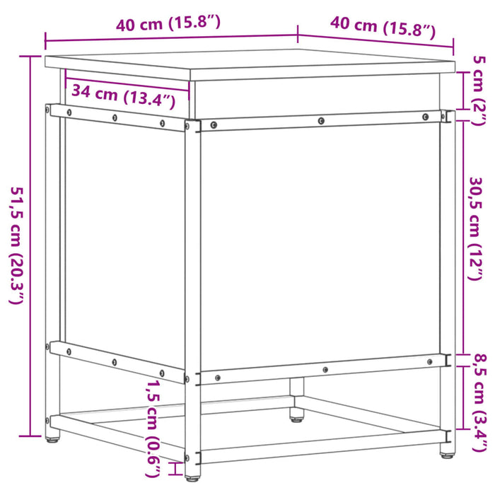 Cutie depozitare gri sonoma 40x40x51,5 cm lemn prelucrat - WALTI WALTI