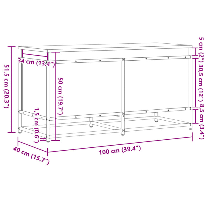 Cutie depozitare gri sonoma 100x40x51,5 cm lemn prelucrat - WALTI WALTI