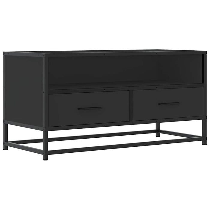 Dulap TV, negru, 80x34,5x40 cm, lemn prelucrat și metal - WALTI WALTI