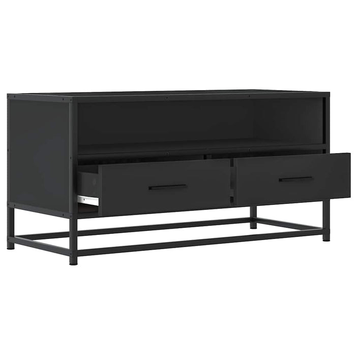 Dulap TV, negru, 80x34,5x40 cm, lemn prelucrat și metal - WALTI WALTI
