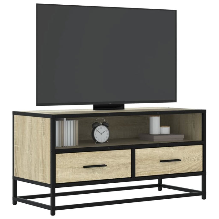 Dulap TV, stejar sonoma, 80x34,5x40 cm, lemn prelucrat și metal - WALTI WALTI