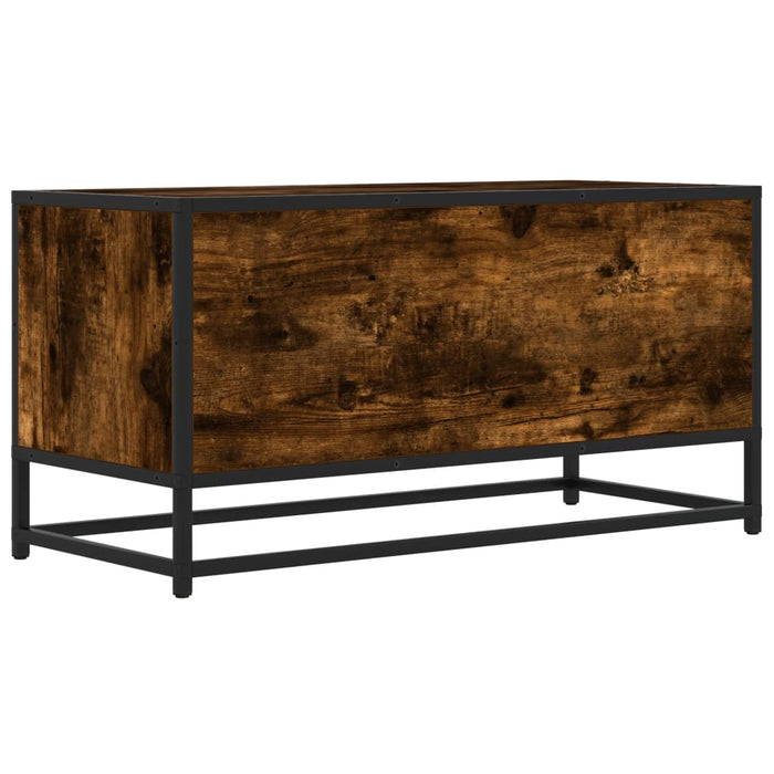 Dulap TV stejar fumuriu, 80x34,5x40 cm, lemn prelucrat și metal - WALTI WALTI