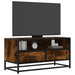 Dulap TV stejar fumuriu, 80x34,5x40 cm, lemn prelucrat și metal - WALTI WALTI