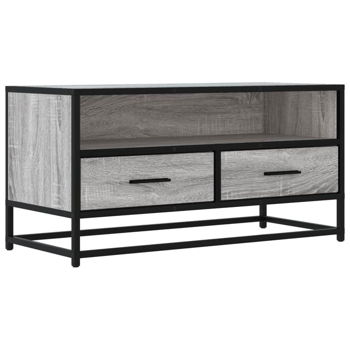 Dulap TV, gri sonoma, 80x34,5x40 cm, lemn prelucrat și metal - WALTI WALTI