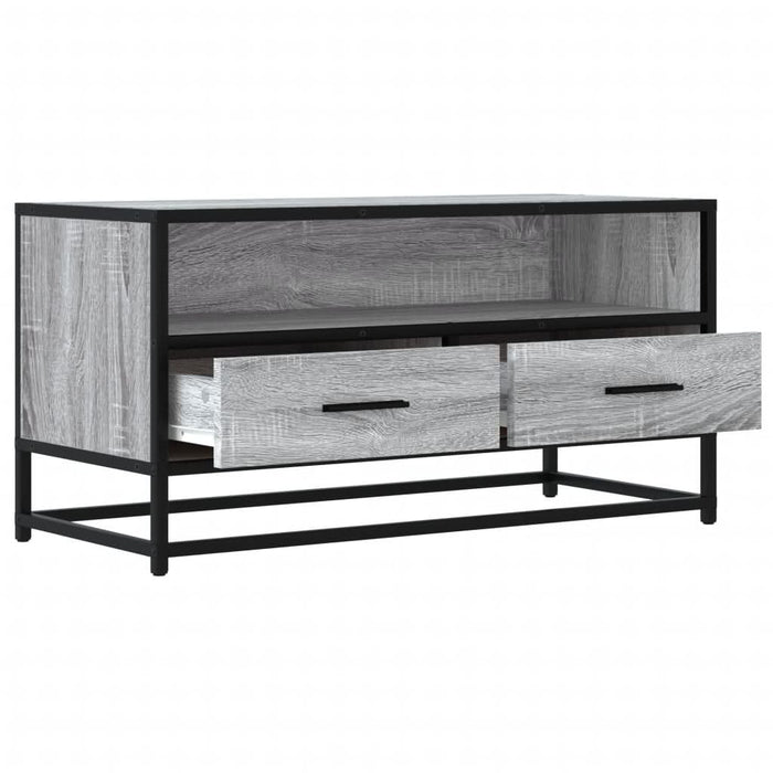 Dulap TV, gri sonoma, 80x34,5x40 cm, lemn prelucrat și metal - WALTI WALTI