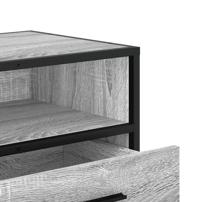 Dulap TV, gri sonoma, 80x34,5x40 cm, lemn prelucrat și metal - WALTI WALTI