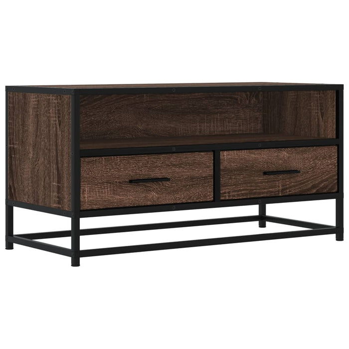 Dulap TV, stejar maro, 80x34,5x40 cm, lemn prelucrat și metal - WALTI WALTI