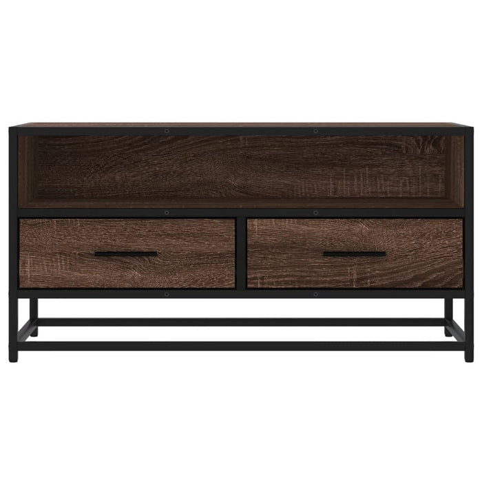 Dulap TV, stejar maro, 80x34,5x40 cm, lemn prelucrat și metal - WALTI WALTI