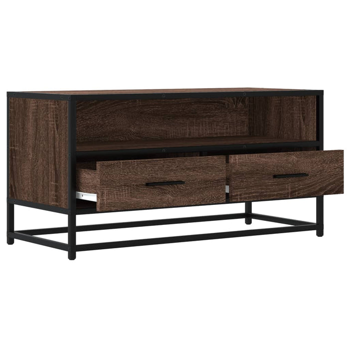 Dulap TV, stejar maro, 80x34,5x40 cm, lemn prelucrat și metal - WALTI WALTI