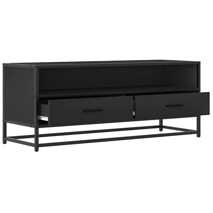 Dulap TV, negru, 100x34,5x40 cm, lemn prelucrat și metal - WALTI WALTI