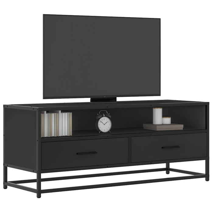 Dulap TV, negru, 100x34,5x40 cm, lemn prelucrat și metal - WALTI WALTI