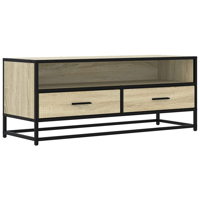 Dulap TV stejar sonoma, 100x34,5x40 cm, lemn prelucrat și metal - WALTI WALTI