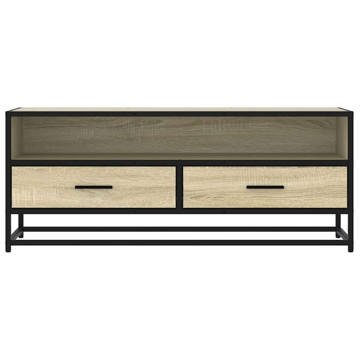 Dulap TV stejar sonoma, 100x34,5x40 cm, lemn prelucrat și metal - WALTI WALTI