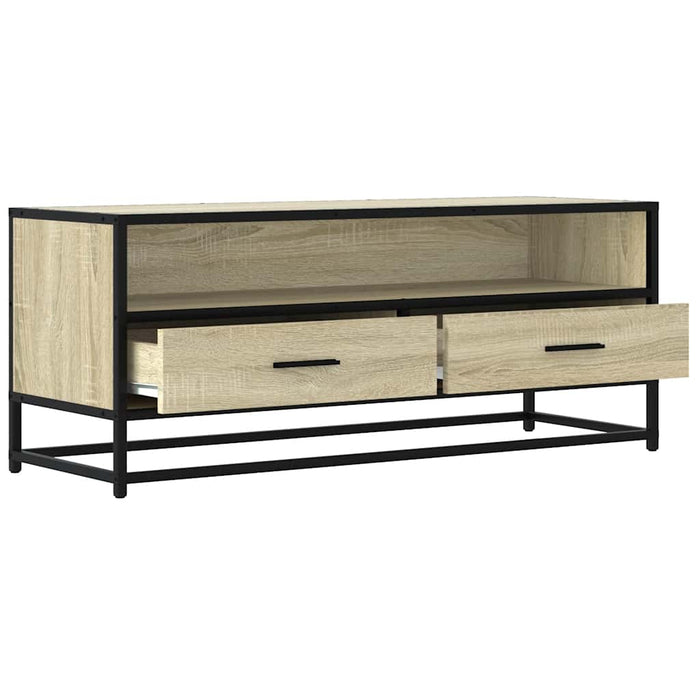 Dulap TV stejar sonoma, 100x34,5x40 cm, lemn prelucrat și metal - WALTI WALTI