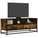 Dulap TV stejar fumuriu, 100x34,5x40 cm lemn prelucrat și metal - WALTI WALTI