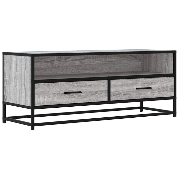 Dulap TV, gri sonoma, 100x34,5x40 cm, lemn prelucrat și metal - WALTI WALTI