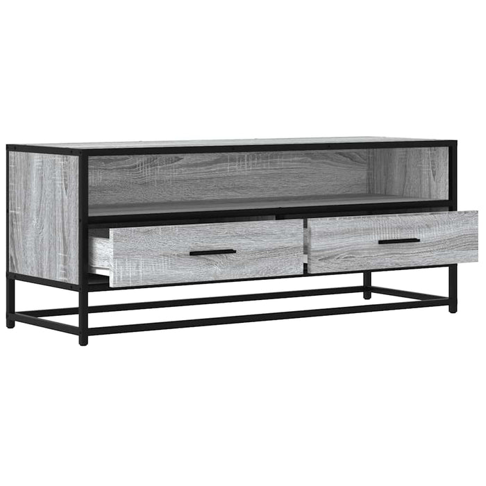 Dulap TV, gri sonoma, 100x34,5x40 cm, lemn prelucrat și metal - WALTI WALTI