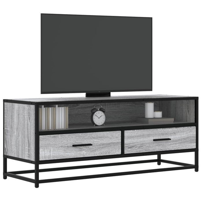 Dulap TV, gri sonoma, 100x34,5x40 cm, lemn prelucrat și metal - WALTI WALTI