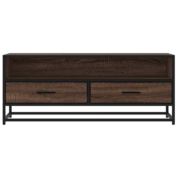 Dulap TV, stejar maro, 100x34,5x40 cm, lemn prelucrat și metal - WALTI WALTI