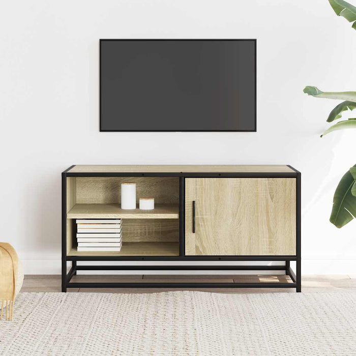 Dulap TV, stejar sonoma, 80x34,5x40 cm, lemn prelucrat și metal - WALTI WALTI