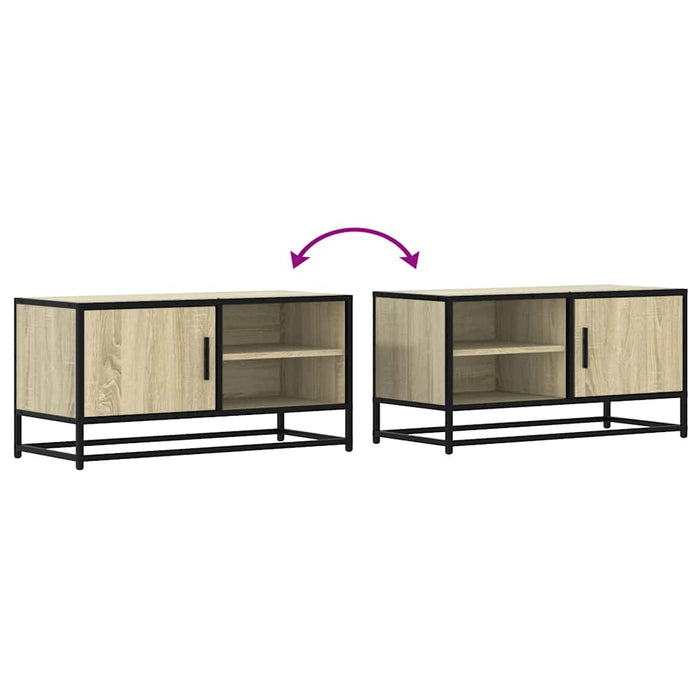 Dulap TV, stejar sonoma, 80x34,5x40 cm, lemn prelucrat și metal - WALTI WALTI